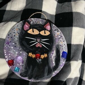 Hand-Painted Cat Wall Art